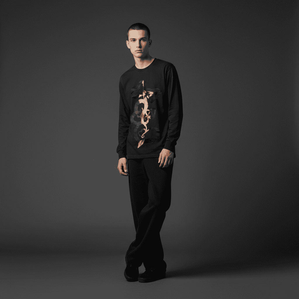Adorable Regular Long-Sleeved T-Shirt in Black Adorable Regular Long-Sleeved T-Shirt in Black