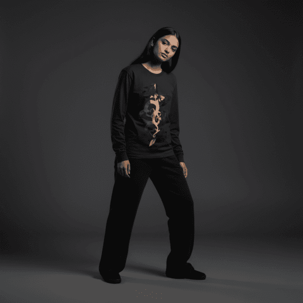 Adorable Regular Long-Sleeved T-Shirt in Black Adorable Regular Long-Sleeved T-Shirt in Black