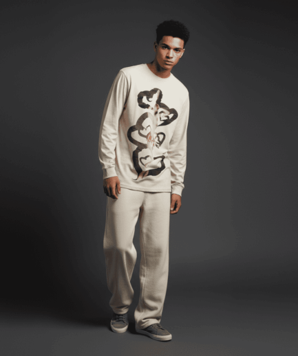 Adorable Long-Sleeved T-Shirt Bone