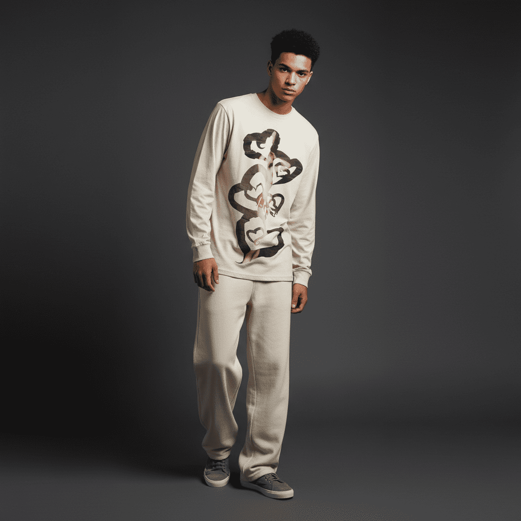 Adorable Long-Sleeved T-Shirt Bone Adorable Long-Sleeved T-Shirt Bone
