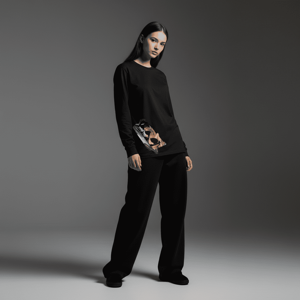 Clarity Regular Long-Sleeved T-Shirt in Black Clarity Regular Long-Sleeved T-Shirt in Black