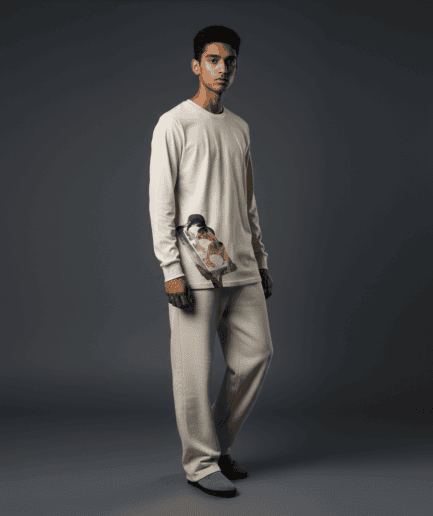 Clarity Regular Long-Sleeved T-Shirt in Bone