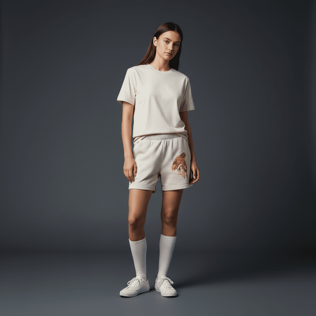 Destiny Relax Track Shorts Bone Destiny Relax Track Shorts Bone