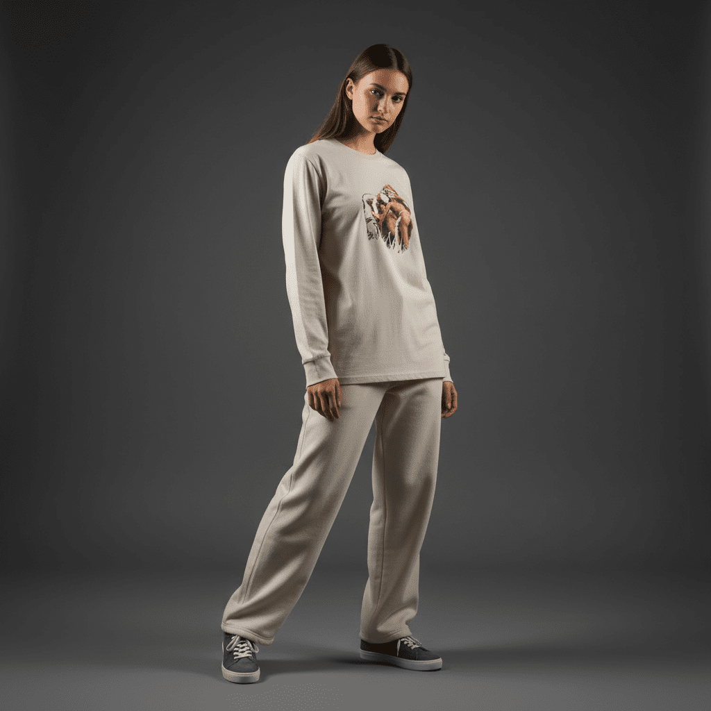 Dominate Regular Long-Sleeved T-Shirt in Bone Dominate Regular Long-Sleeved T-Shirt in Bone