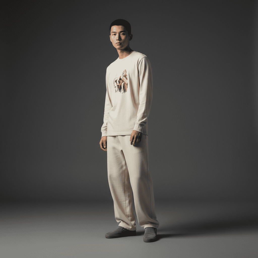Dominate Regular Long-Sleeved T-Shirt in Bone Dominate Regular Long-Sleeved T-Shirt in Bone