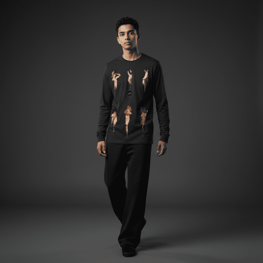 Euphoric Regular Long-Sleeved T-Shirt in Black Euphoric Regular Long-Sleeved T-Shirt in Black