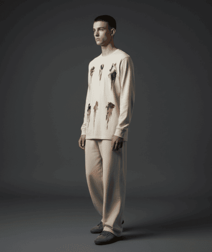 Euphoric Regular Long-Sleeved T-Shirt in Bone