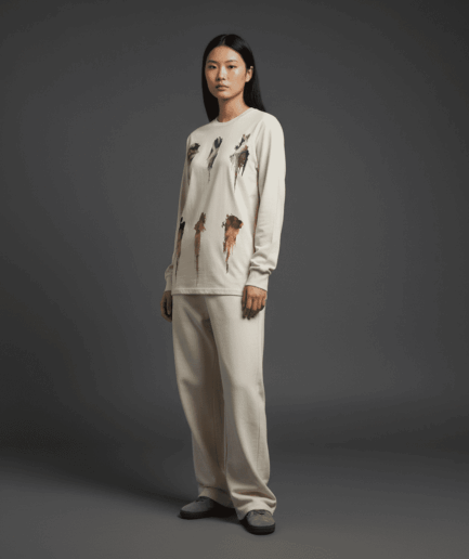 Euphoric Regular Long-Sleeved T-Shirt in Bone