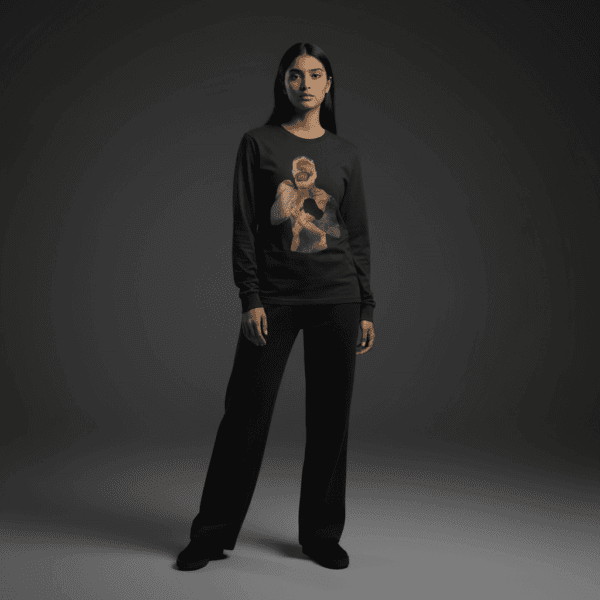 Fight Long-Sleeved T-Shirt Black4 Fight Regular Long-Sleeved T-Shirt in Black