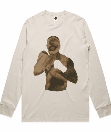 Fight Regular Long-Sleeved T-Shirt in Bone