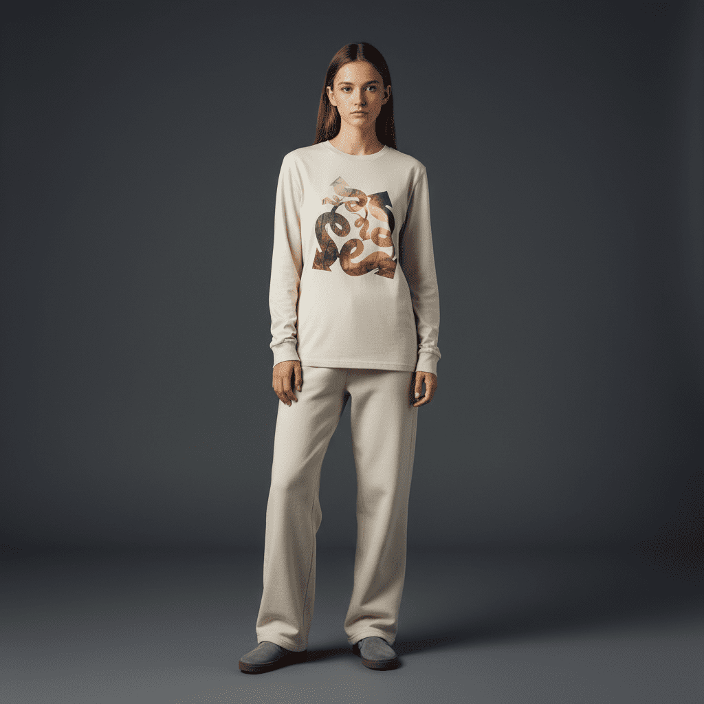 Genius Regular Long-Sleeved T-Shirt in Bone Genius Regular Long-Sleeved T-Shirt in Bone
