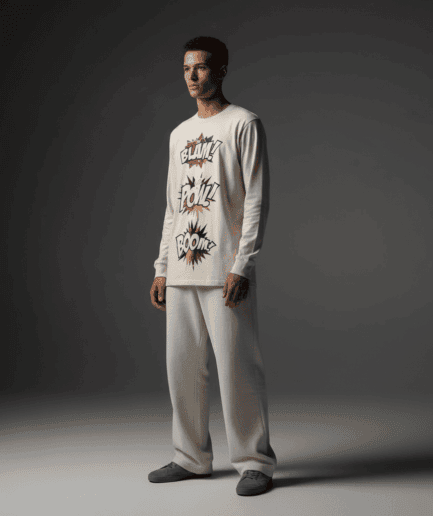 Ignite Regular Long-Sleeved T-Shirt in Bone