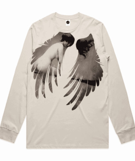 Sinful Regular Long-Sleeved T-Shirt in Bone