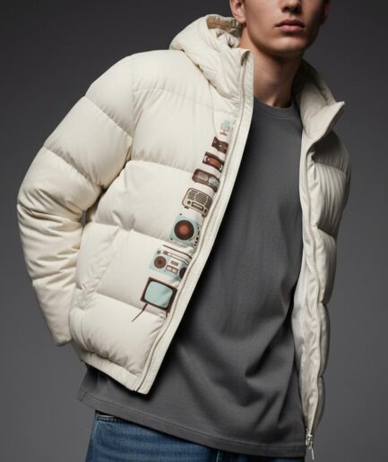 Mixed Media Snow Puffer Jacket
