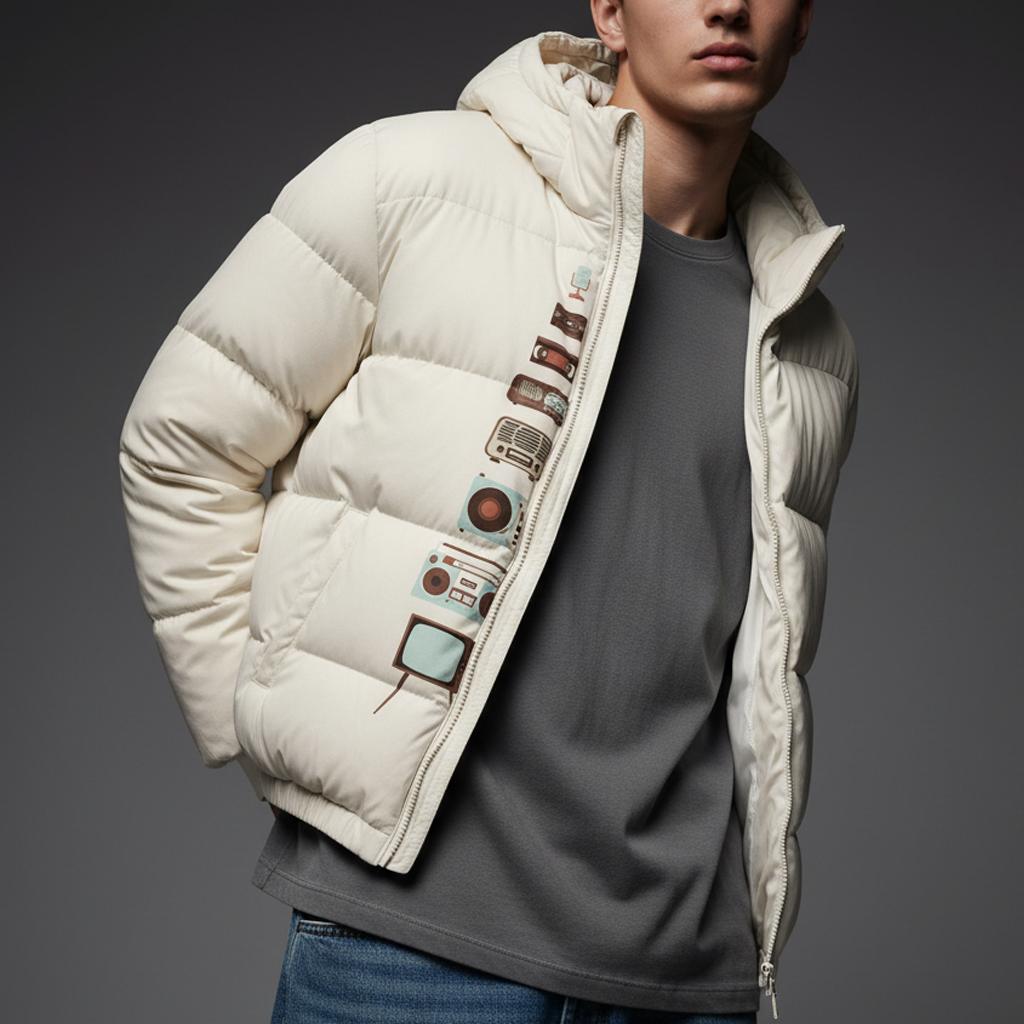 Mixed Media Snow Puffer Jacket Mixed Media Snow Puffer Jacket