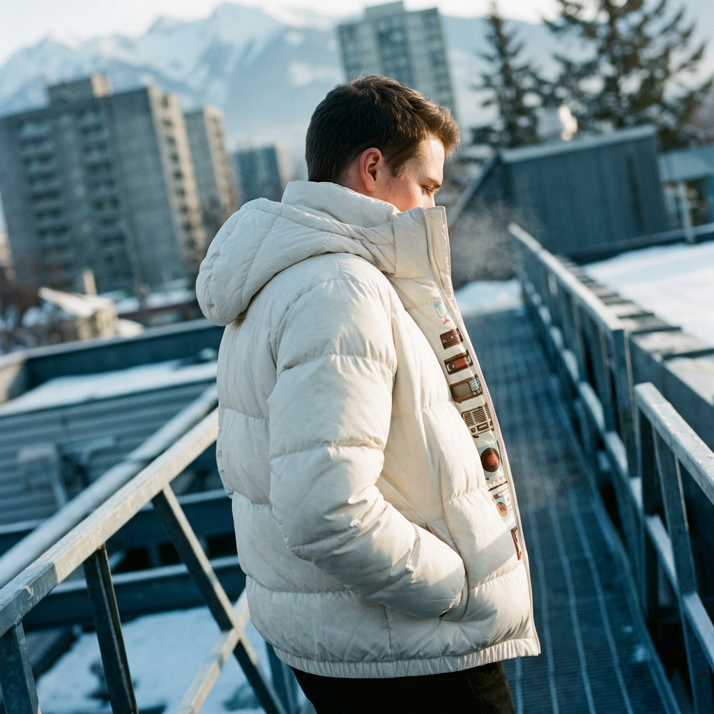 Mixed Media Snow Puffer Jacket Mixed Media Snow Puffer Jacket